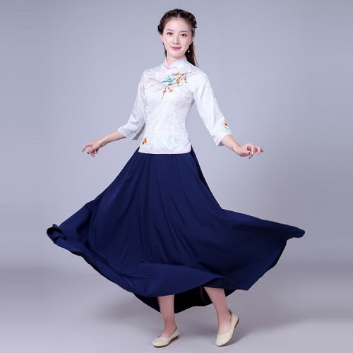 Women's Chinese folk dance dresses qipao princess student drama cosplay ancient traditional stage performance costumes dress